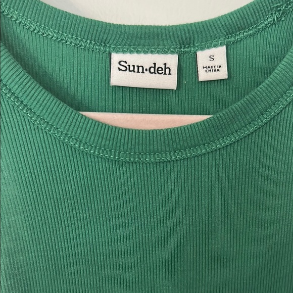 Green Ribbed Tank Top - Picture 2 of 4